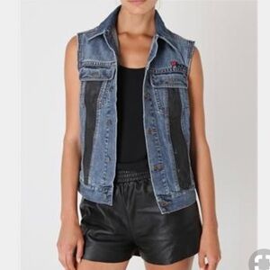 RVCA women’s skull cutoff jean vest
